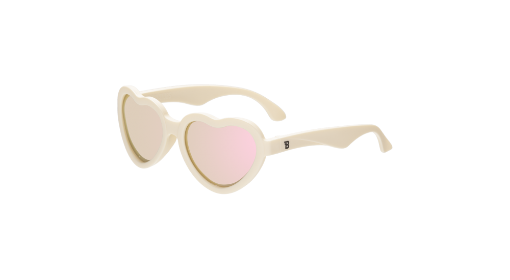 Okulary dla dzieci (Polaryzacja) "Heart Sweet Cream" | Rose Gold Mirrored Len Polarized (2023)